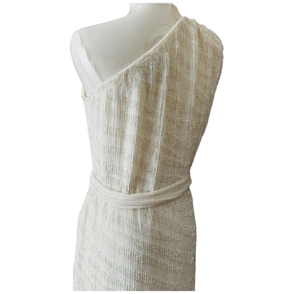 Retrofete Ella Sequin One Shoulder Mini Dress In White Size S - Picture 12 of 14